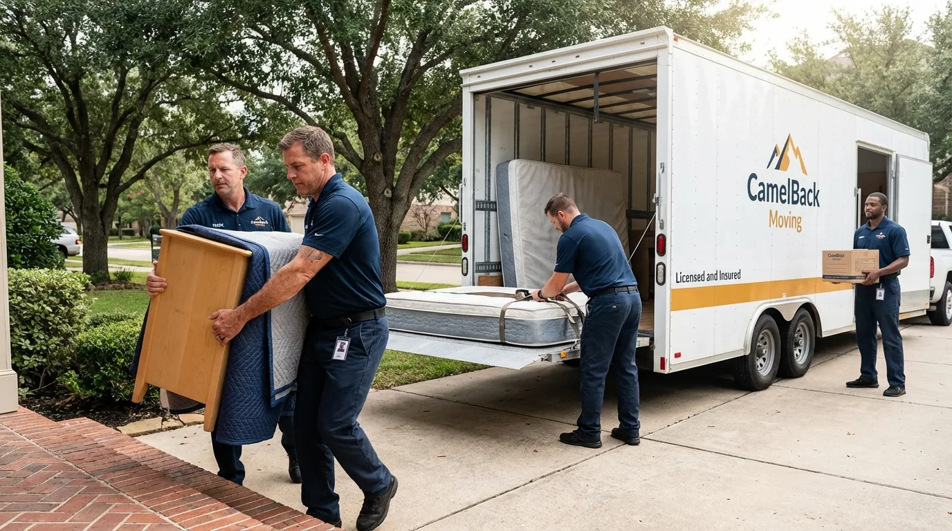 Crew loading residential truck for cross-state move from Whitley City, KY