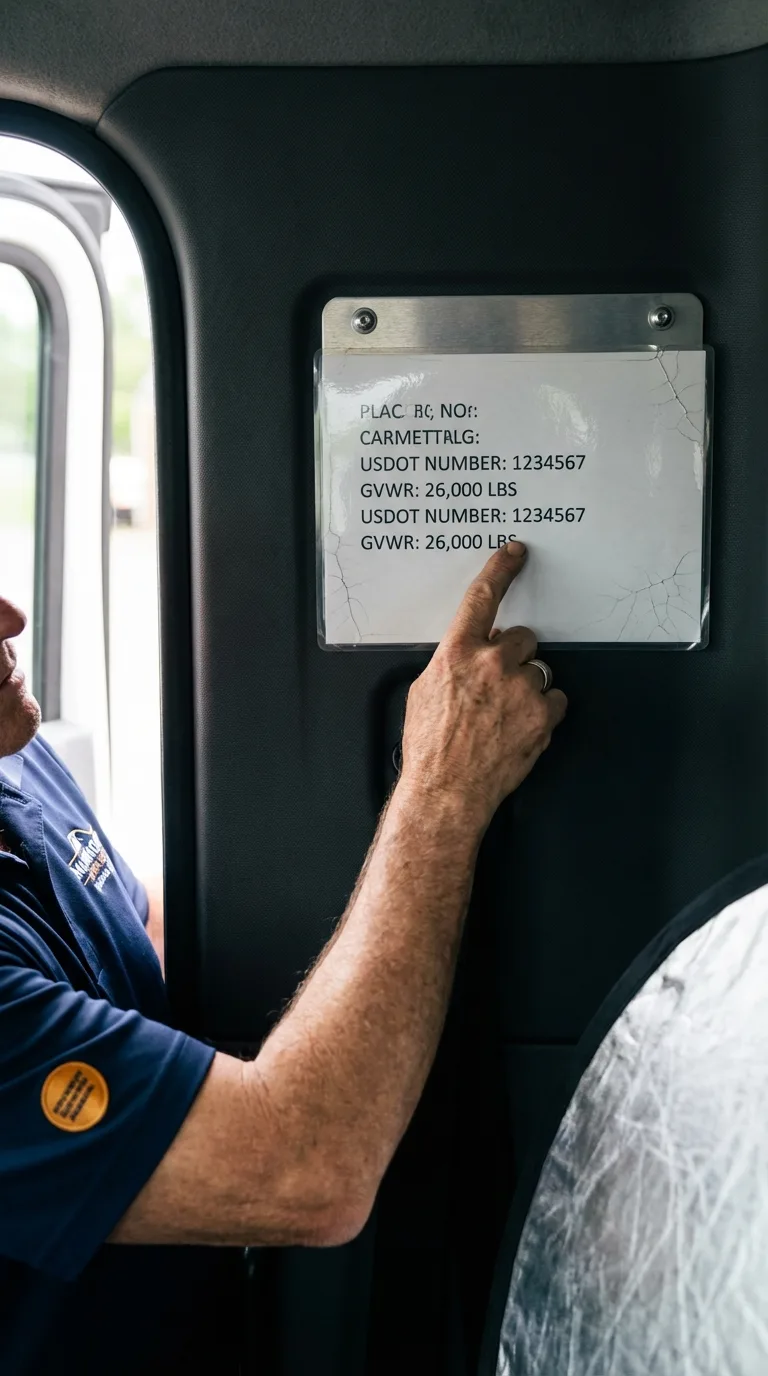 USDOT licensing placard verification in Whitley City